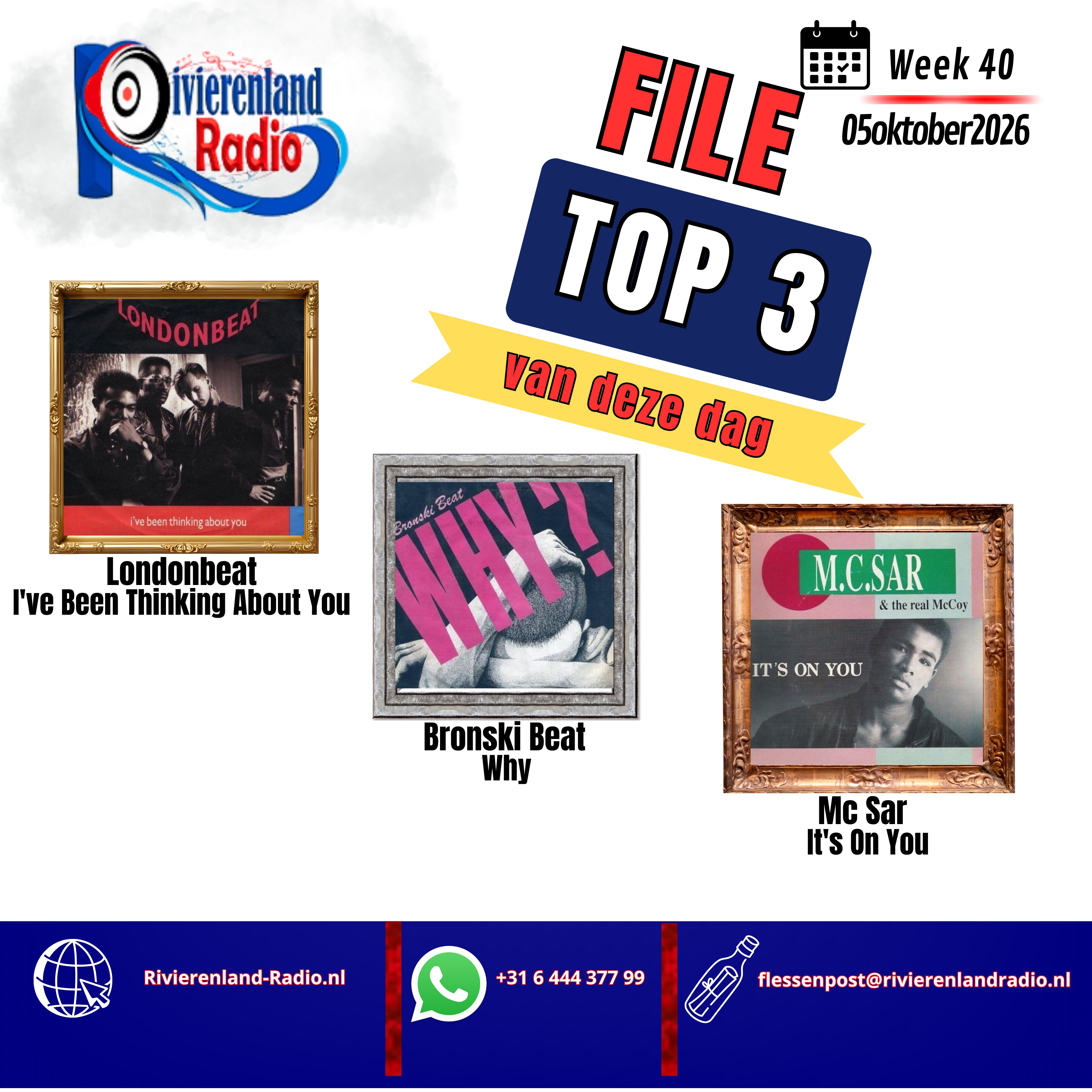 Van M.C. Sar tot Londonbeat: dit is de File Top 3 van Rob de Vaan!